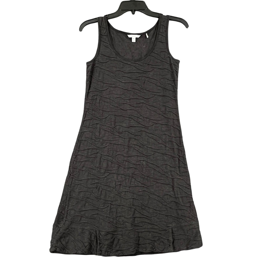 Toad&Co Tank Dress Womens XS Black Textured Organic Cotton Casual